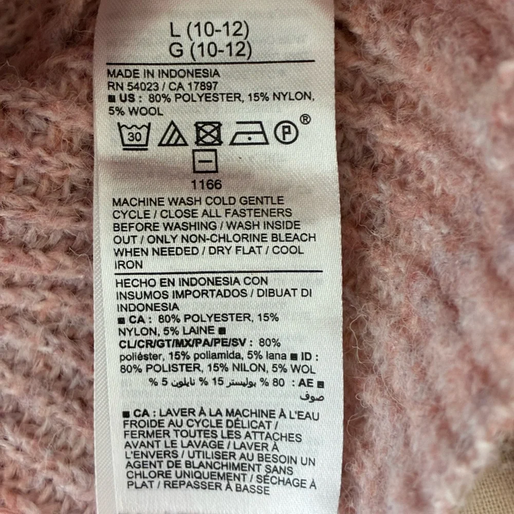Old Navy | Pink knit wool blend cropped button front chunky cardigan